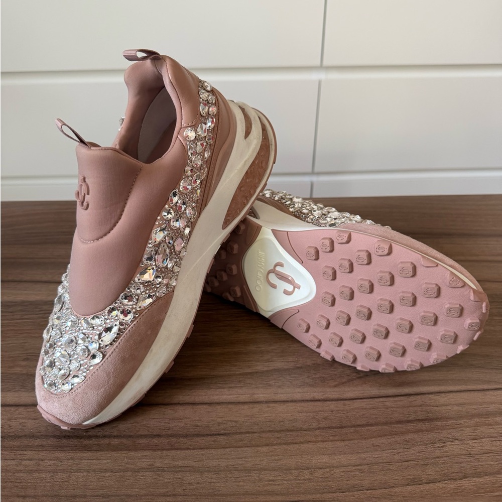 Jimmy Choo Memphis Sock Sneakers With Crystals (US 9)